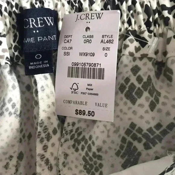 J. Crew Factory Jamie Snakeskin Pants Size 0 - Picture 8 of 9